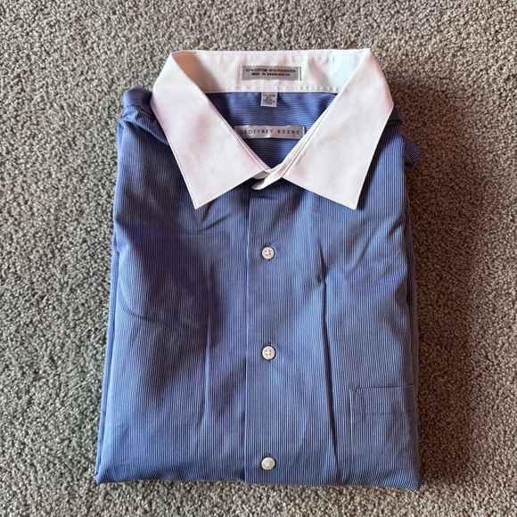 Geoffrey Beene Other - NWT! Geoffrey Beene Blue & White Striped Dress Shirt Men’s 18.5 36/37